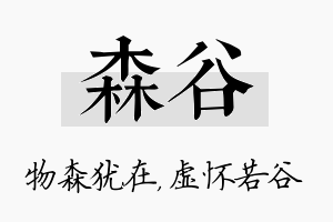 森谷名字的寓意及含义