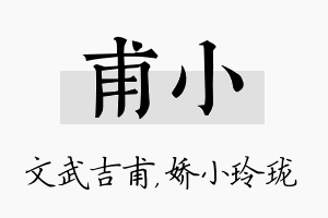 甫小名字的寓意及含义