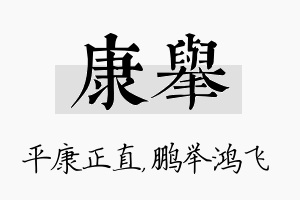 康举名字的寓意及含义