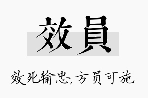 效员名字的寓意及含义