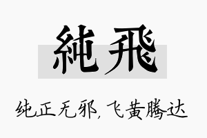 纯飞名字的寓意及含义