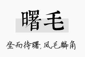 曙毛名字的寓意及含义