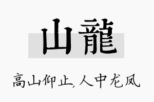 山龙名字的寓意及含义