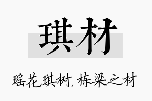 琪材名字的寓意及含义