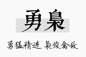 勇枭名字的寓意及含义