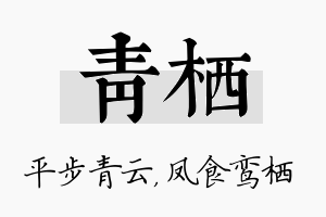 青栖名字的寓意及含义