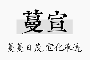 蔓宣名字的寓意及含义