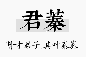 君蓁名字的寓意及含义