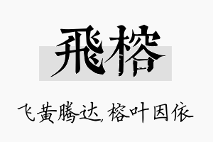 飞榕名字的寓意及含义