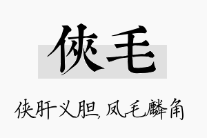 侠毛名字的寓意及含义