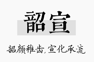 韶宣名字的寓意及含义