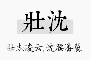 壮沈名字的寓意及含义