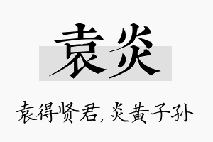 袁炎名字的寓意及含义