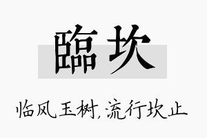 临坎名字的寓意及含义