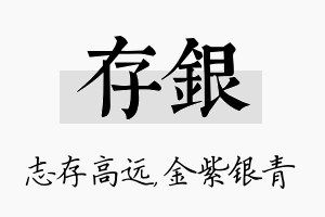 存银名字的寓意及含义