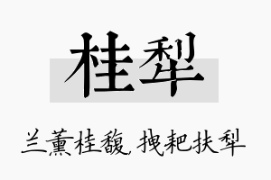 桂犁名字的寓意及含义