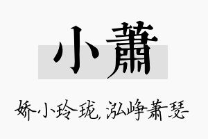 小萧名字的寓意及含义