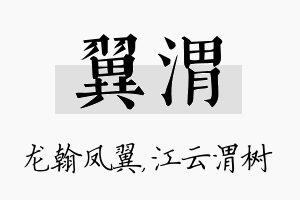 翼渭名字的寓意及含义