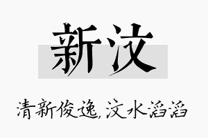 新汶名字的寓意及含义