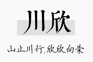 川欣名字的寓意及含义