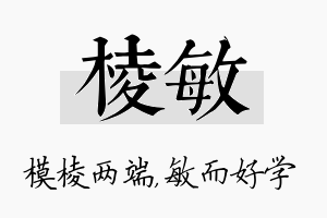 棱敏名字的寓意及含义