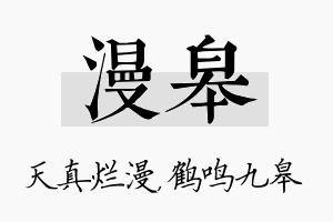 漫皋名字的寓意及含义