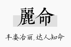 丽命名字的寓意及含义