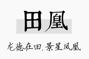 田凰名字的寓意及含义