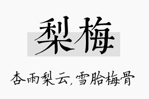 梨梅名字的寓意及含义