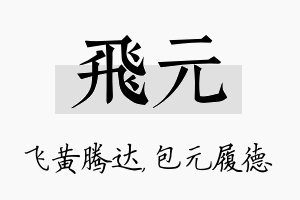 飞元名字的寓意及含义