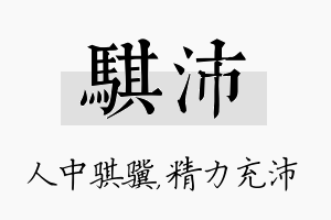 骐沛名字的寓意及含义