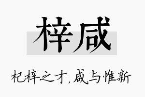 梓咸名字的寓意及含义