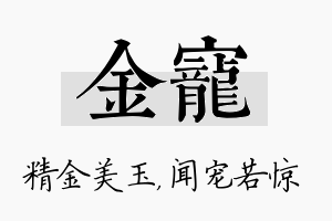 金宠名字的寓意及含义