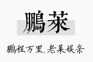 鹏莱名字的寓意及含义