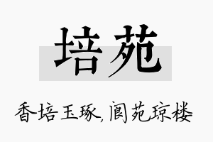 培苑名字的寓意及含义