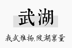 武湖名字的寓意及含义