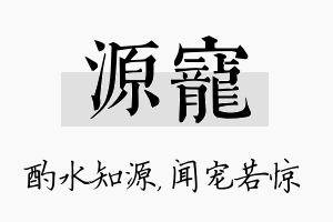 源宠名字的寓意及含义