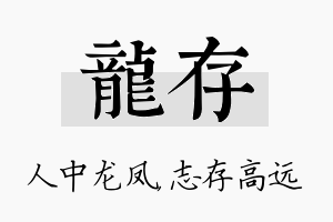 龙存名字的寓意及含义