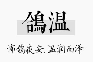 鸽温名字的寓意及含义