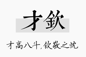 才钦名字的寓意及含义