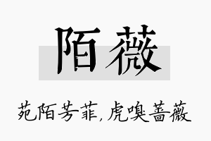 陌薇名字的寓意及含义