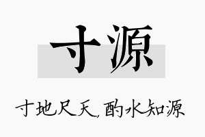 寸源名字的寓意及含义