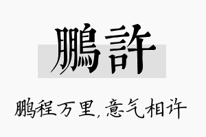 鹏许名字的寓意及含义