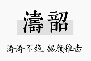 涛韶名字的寓意及含义