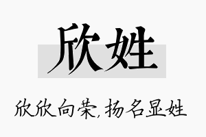 欣姓名字的寓意及含义