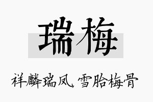 瑞梅名字的寓意及含义