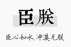 臣朕名字的寓意及含义