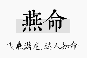 燕命名字的寓意及含义