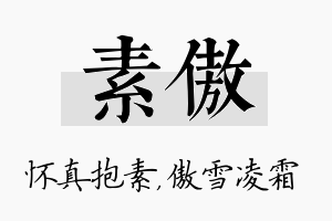 素傲名字的寓意及含义