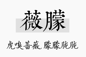 薇朦名字的寓意及含义